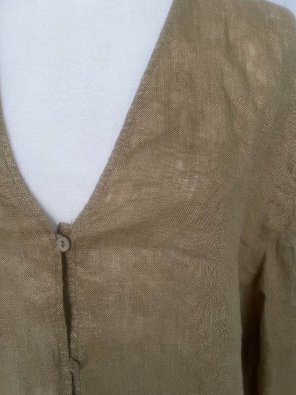 NWT Massimo Dutti Olive Green Linen Tunic sz L - Picture 2 of 8